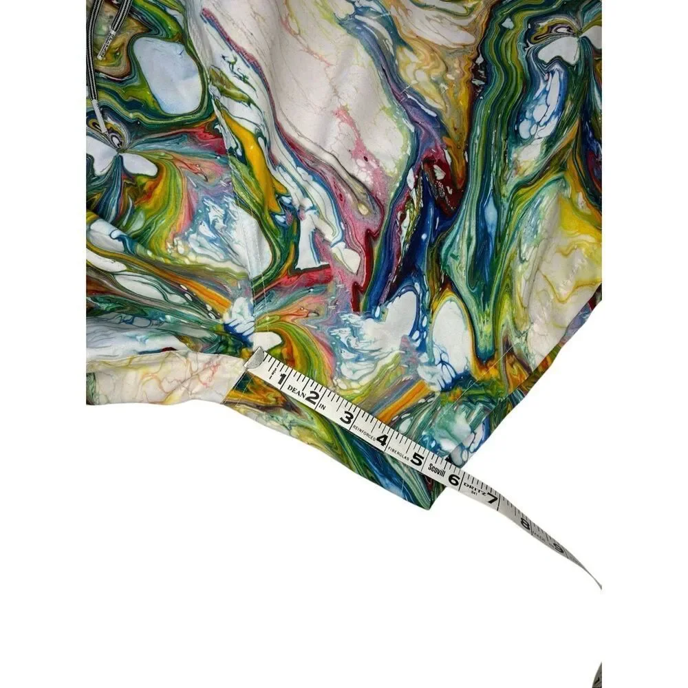Boardies multi-colored marble patterned swim trunks with lining and pockets - X